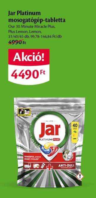 Jar Platinum mosogatógép-tabletta