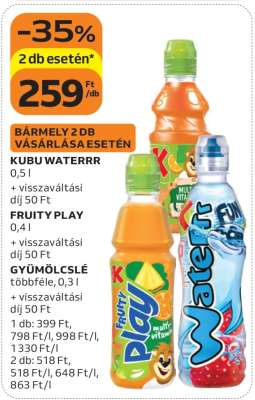Kubu Waterrr, Fruity Play, Gyümölcslé