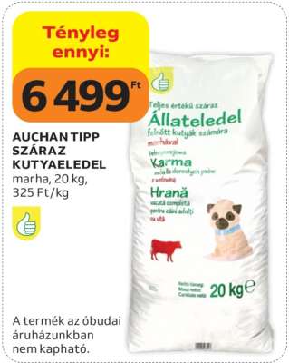 AUCHAN TIPP SZÁRAZ KUTYAELEDEL