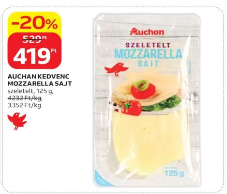 AUCHAN KEDVENC MOZZARELLA SAJT