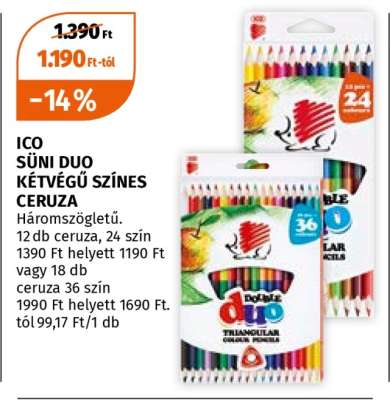 ICO SÜNI DUO KÉTVÉGŰ SZÍNES CERUZA
