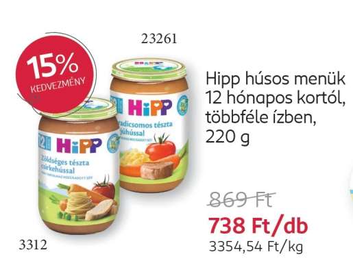 Hipp húsos menük