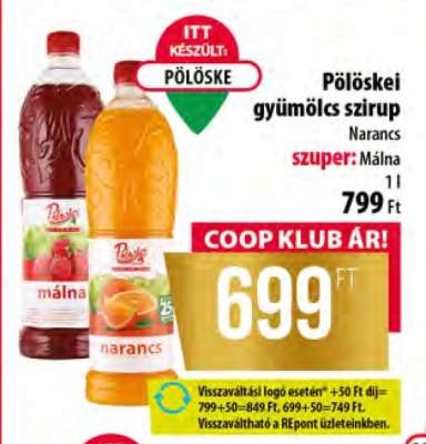 Pölöskei gyümölcs szirup