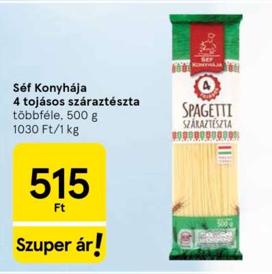 Séf konyhája 4 tojásos száraztészta