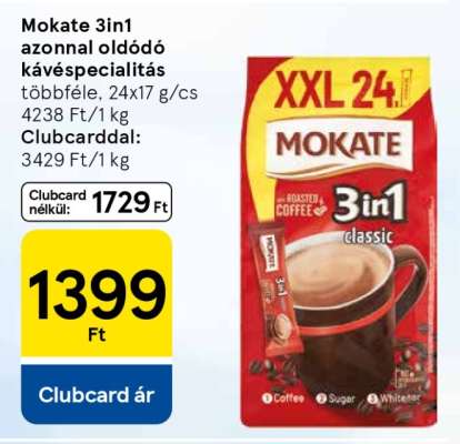 Mokate 3in1 azonnal oldódó kávéspecialitás