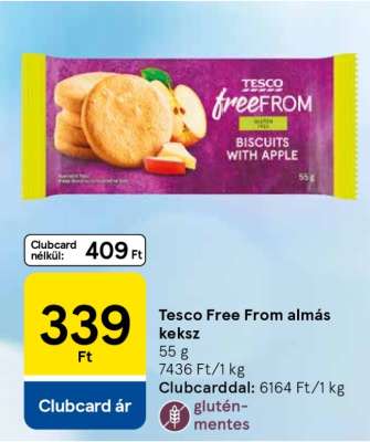 Tesco Free From almás keksz