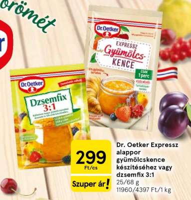 Dr. Oetker Expressz alappor gyümölcskence készítéséhez vagy dzsemfix 3:1