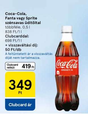 Coca-Cola, Fanta vagy Sprite szénsavas üdítőital