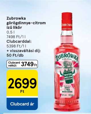 Zubrowka görögdinnye-citrom ízű likőr