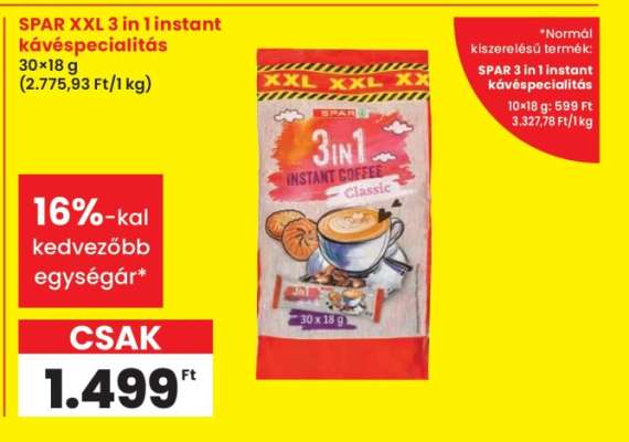SPAR XXL 3 in 1 instant kávéspecialitás