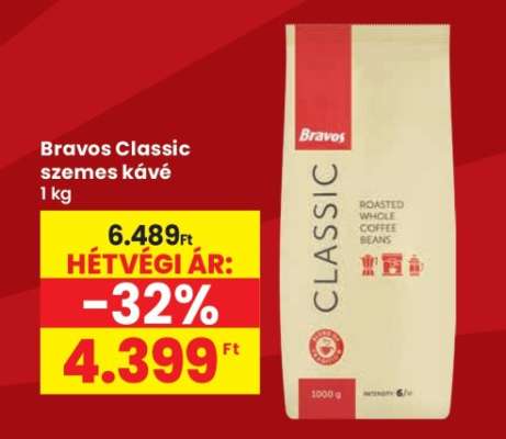 Bravos Classic szemes kávé