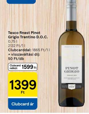 Tesco finest Pinot Grigio Trentino D.O.C.