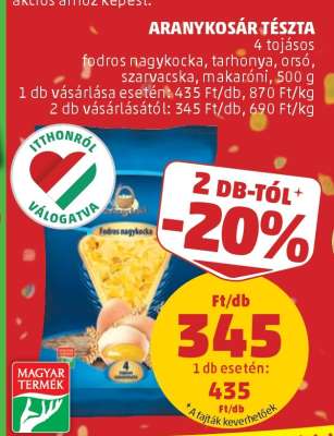 Aranykosár Tészta
