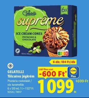 GELATELLI Tölcséres jégkrém
