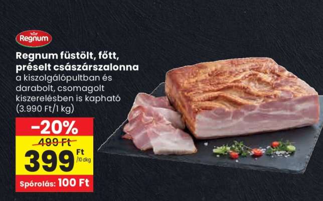 Regnum füstölt, főtt, préselt császárszalonna