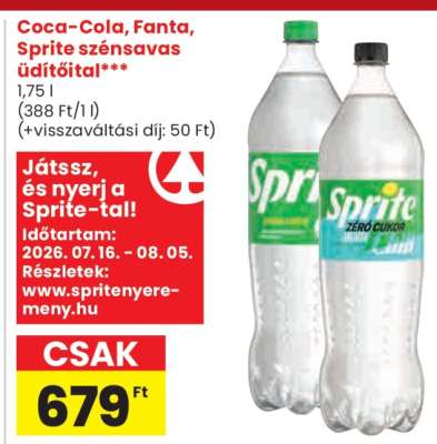 Coca-Cola, Fanta, Sprite szénsavas üdítőital