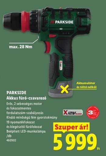 Parkside Akkus fúró-csavarozó
