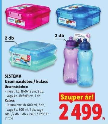 SISTEMA Uzsonnásdoboz / kulacs