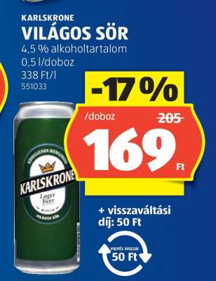 KARLSKRONE VILÁGOS SÖR