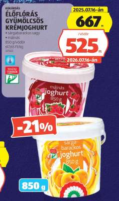Kokárdás ÉLŐFLÓRÁS GYÜMÖLCSÖS KRÉMJOGHURT