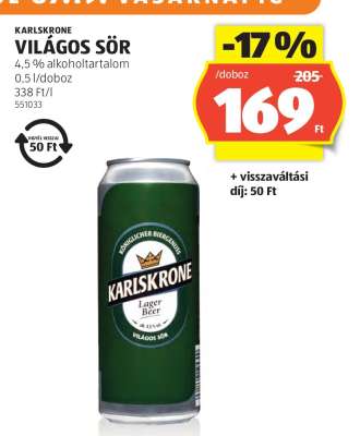 KARLSKRONE VILÁGOS SÖR