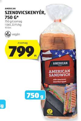 American Szendvicskenyér, 750 g