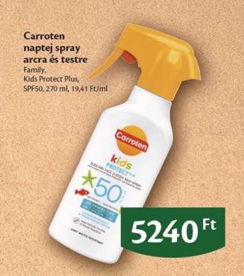Carroten naptej spray arcra és testre