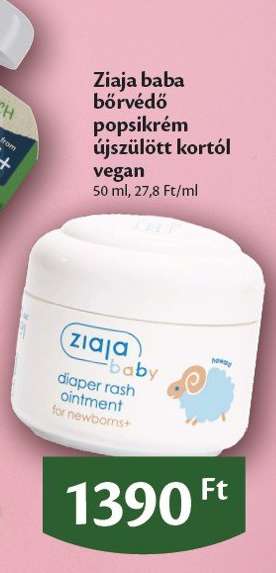 Ziaja baba bőrvédő popsikrém újszülött kortól vegan