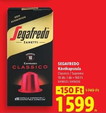 Segafredo kávékapszula