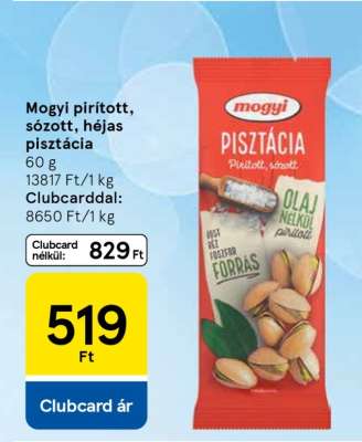 Mogyi pirított, sózott, héjas pisztácia