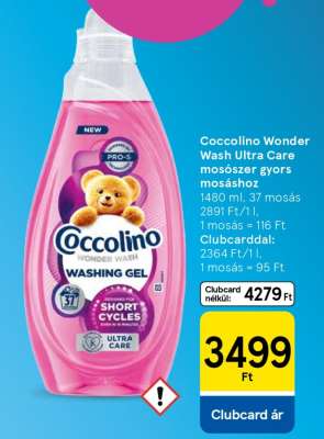Coccolino Wonder Wash Ultra Care mosószer gyors mosáshoz