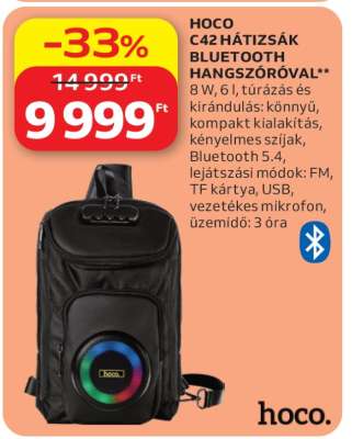 HOCO C42 HÁTIZSÁK BLUETOOTH HANGSZÓRÓVAL