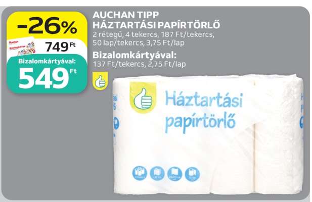 Auchan Tipp Háztartási Papírtörlő