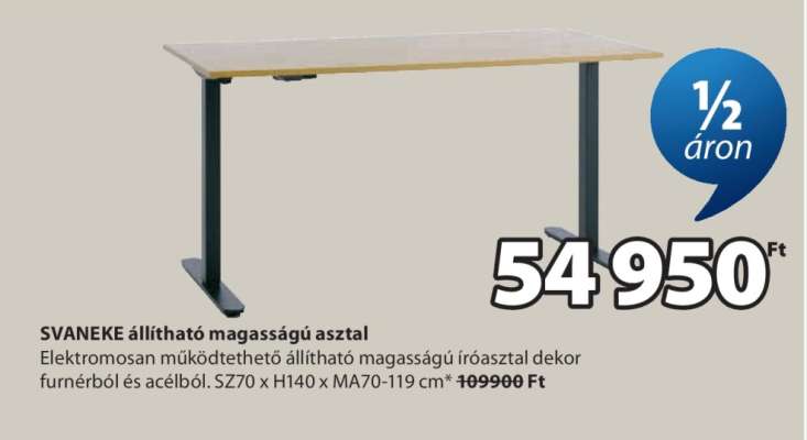 SVANEKE állítható magasságú asztal