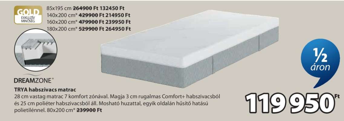 DREAMZONE™ TRYÁ habszivacs matrac