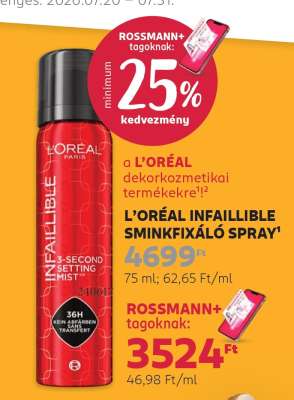 L'ORÉAL INFAILLIBLE SMINKFIXÁLÓ SPRAY