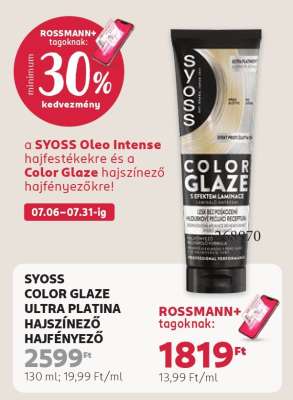 SYOSS COLOR GLAZE ULTRA PLATINA HAJSZÍNEZŐ HAJFÉNYEZŐ