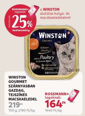 WINSTON GOURMET SZÁRNYASBAN GAZDAG, TEJSZÍNES MACSKAELEDL