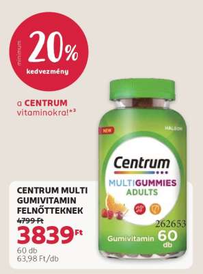 CENTRUM MULTI GUMIVITAMIN FELNŐTTEKNEK