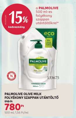 PALMOLIVE OLIVE&MILK FOLYÉKONY SZAPPAN UTÁNTÖLTŐ