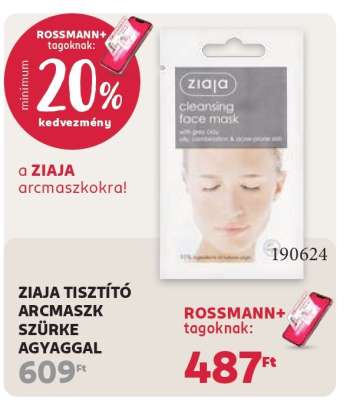 ZIAJA TISZTÍTÓ ARCMASZK SZÜRKE AGYAGGAL