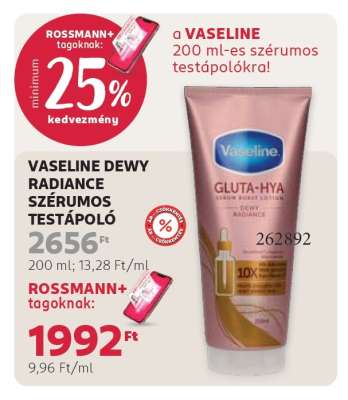 VASELINE DEWY RADIANCE SZÉRUMOS TESTÁPOLÓ