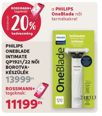 PHILIPS ONEBLADE INTIMATE QP1921/22 NŐI BOROTVAKÉSZÜLÉK