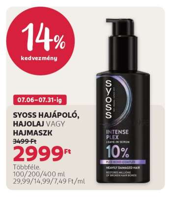 SYOSS HAJÁPOLÓ, HAJOLAJ VAGY HAJMASZK