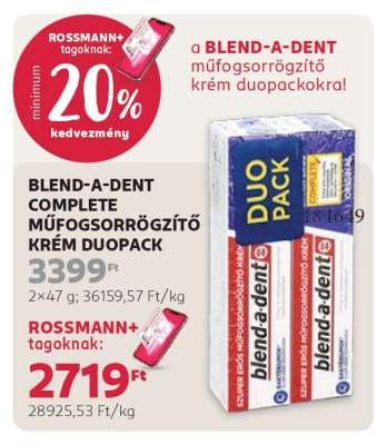 BLEND-A-DENT COMPLETE MŰFOGSORRÖGZÍTŐ KRÉM DUOPACK