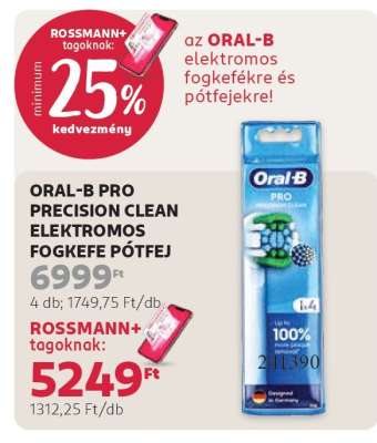 ORAL-B PRO PRECISION CLEAN ELEKTROMOS FOGKEFE PÓTFEJ
