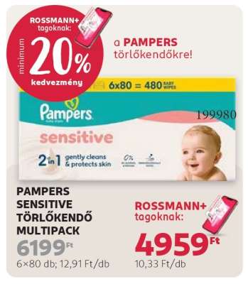 PAMPERS SENSITIVE TÖRLŐKENDŐ MULTIPACK