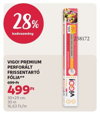 VIGO! PREMIUM PERFORÁLT FRISSENTARTÓ FÓLIA