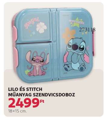 LILO ÉS STITCH MŰANYAG SZENDVICSDOBOZ