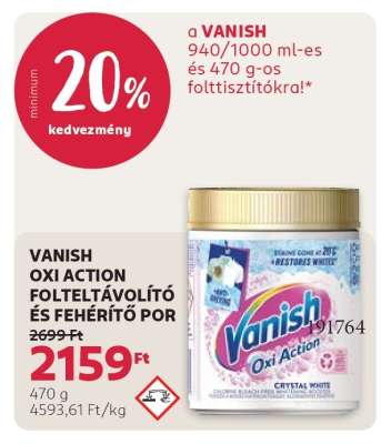 VANISH OXI ACTION FOLTELTÁVOLÍTÓ ÉS FEHÉRÍTŐ POR